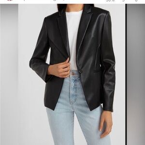 Express leather blazer